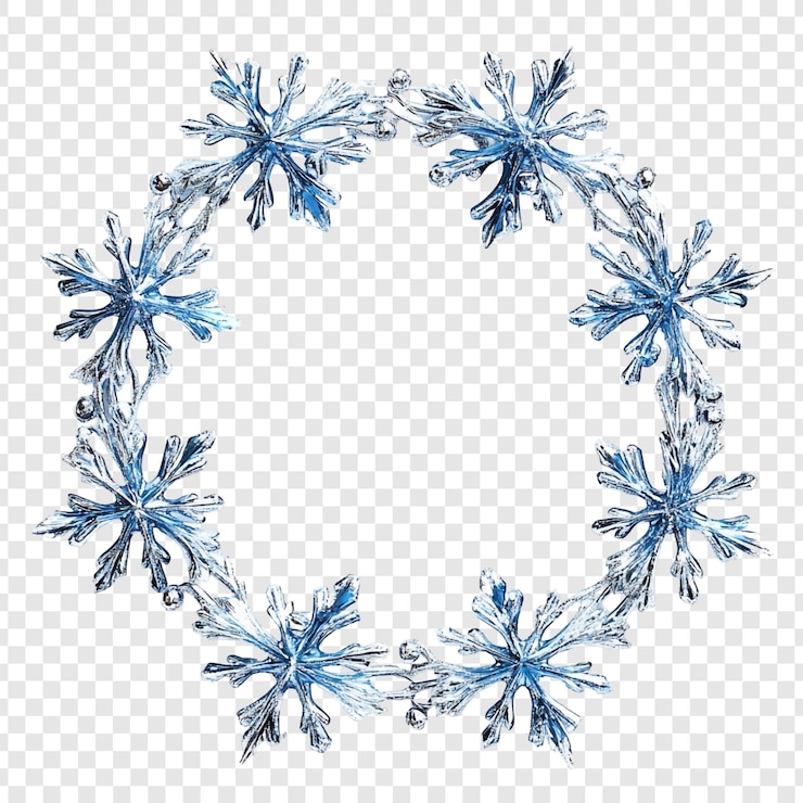 PSD Gratis stunning circular snowflake wreath a winter wonderland design