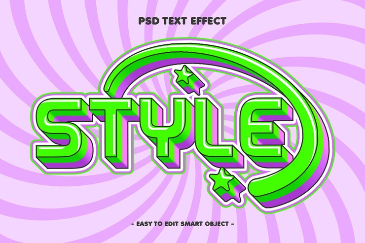 PSD Gratis style editable text effect