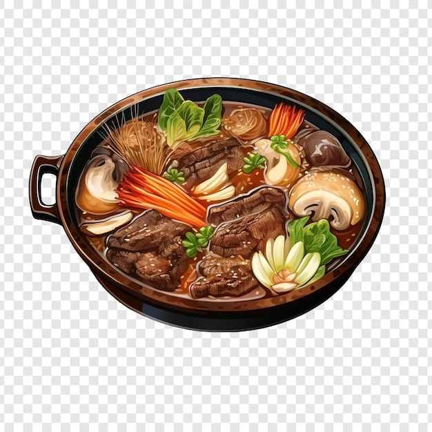 Sukiyaki aislado sobre fondo transparente