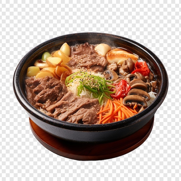 Sukiyaki aislado sobre fondo transparente