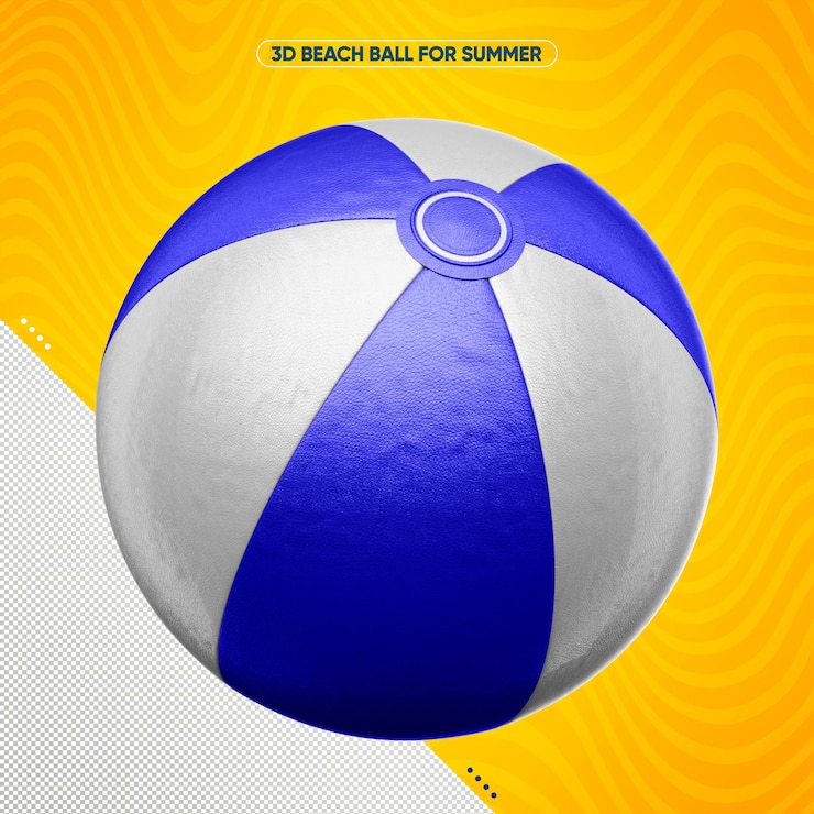 PSD Gratis summer beach ball white with dark blue