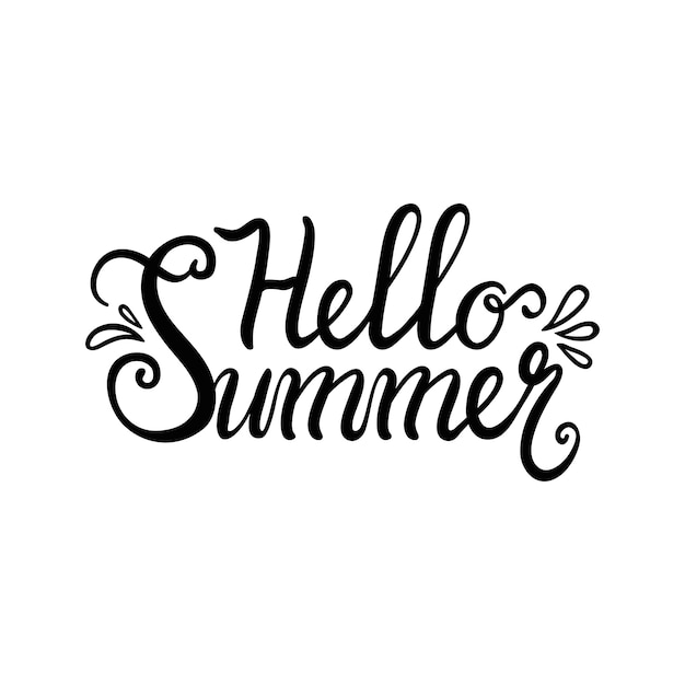 Gratis PSD summer lettering illustration