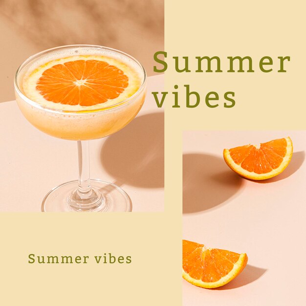 Summer vibes advertentiesjabloon psd bewerkbare post