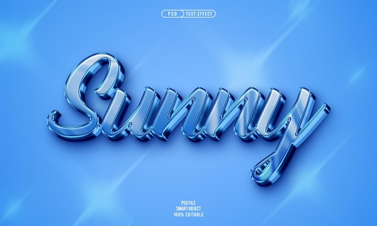 PSD Gratis sunny 3d editable text effect