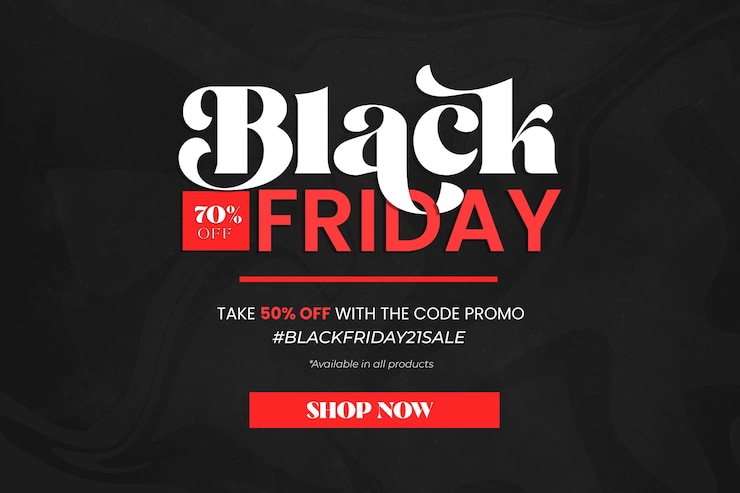 PSD gratuito super saldi del black friday con un fantastico testo del black friday