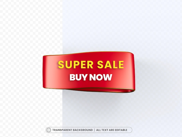Gratis PSD super sale rode tag met bewerkbare tekstachtergrond