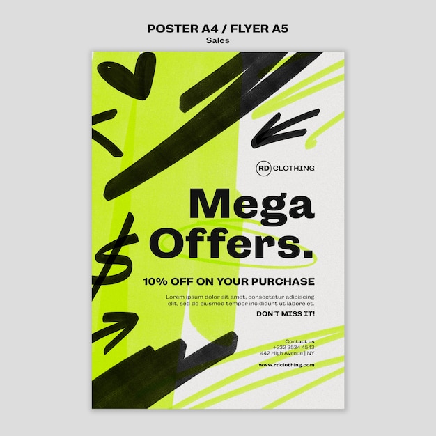 Gratis PSD super sales verticale postersjabloon