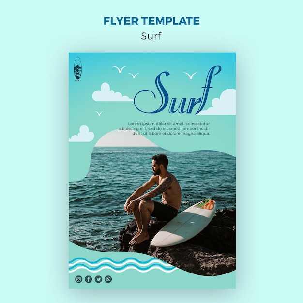 Surf concept flyer sjabloon