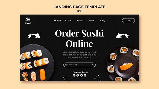 Sushi-bestemmingspagina-sjabloon
