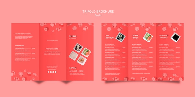 Gratis PSD sushi brochure sjabloonontwerp