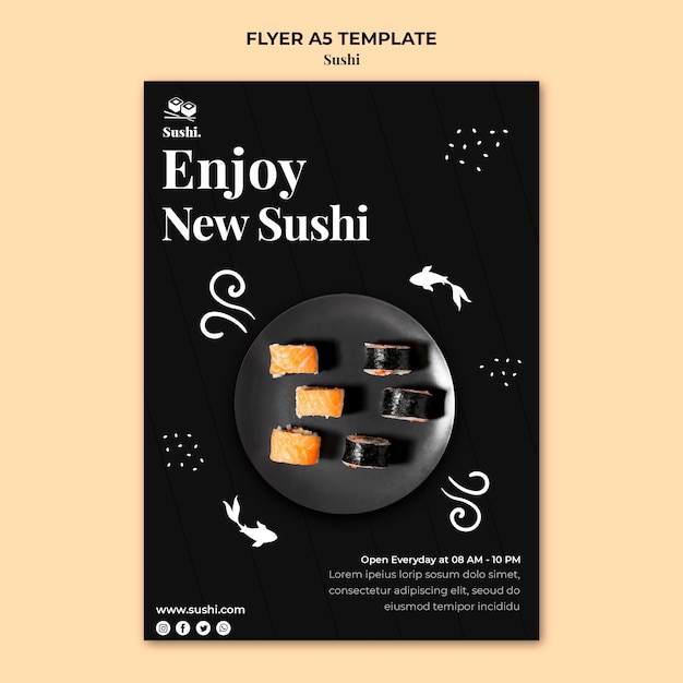 Gratis PSD sushi folder sjabloon met foto