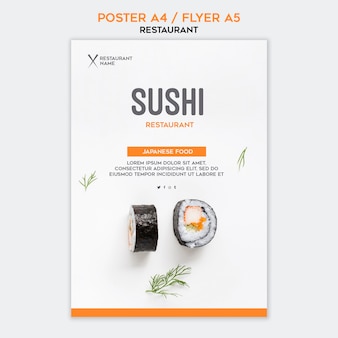 Sushi restaurant poster sjabloon