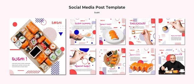 Gratis PSD sushi sociale media postsjabloon