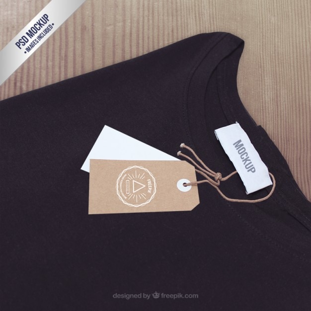 Gratis PSD t-shirt label mockup
