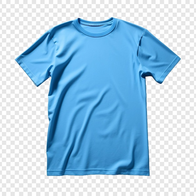 T-shirt met blauwe kleur op een doorzichtige achtergrond