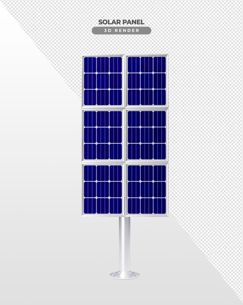 Tableros de energía solar con base suspendida en renderizado realista 3d