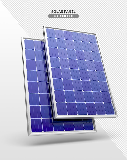 Tableros de energía solar en renderizado realista 3d