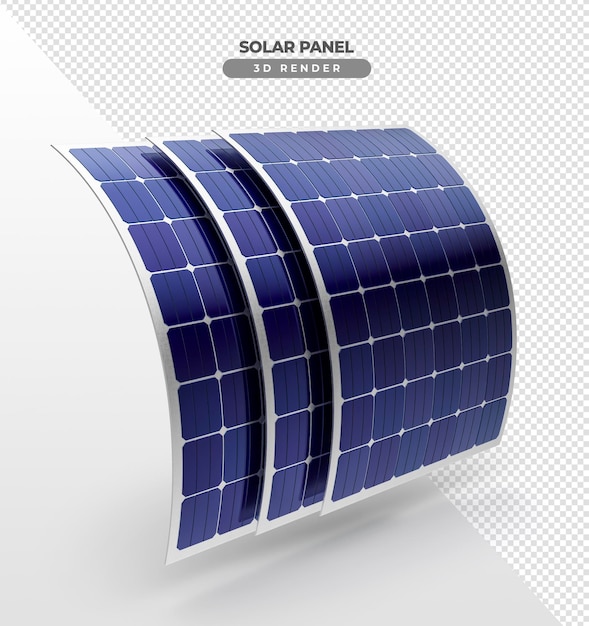 Tableros de energía solar para techo en renderizado realista 3d