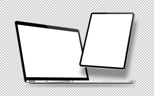 Tablet en Laptop op transparante achtergrond
