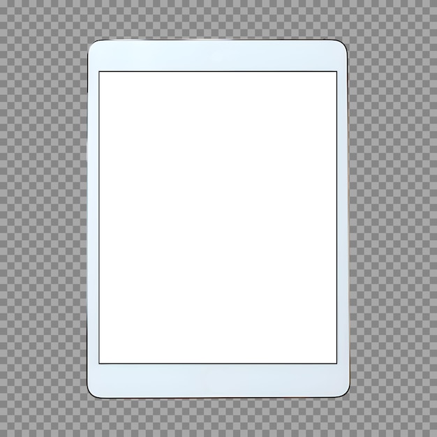 tableta digital psd blanca con plantilla de pantalla en blanco