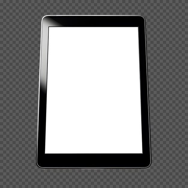 tableta negra con maqueta de pantalla blanca en blanco