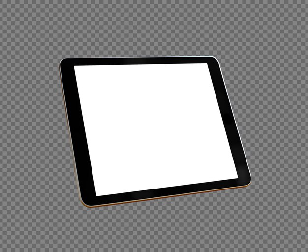 tableta negra con maqueta de pantalla en blanco