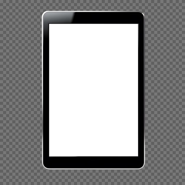 tableta psd negra con maqueta de pantalla en blanco