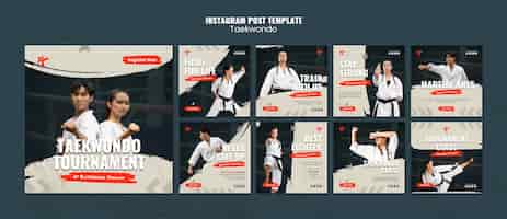Gratis PSD taekwondo oefen instagram-berichten