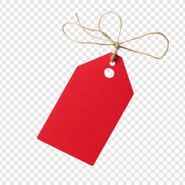 Tag regalo rosso con corda di giutta