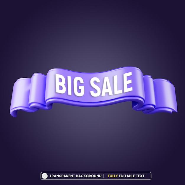 Tag viola grande vendita rendering 3d isolato