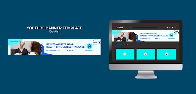 Gratis PSD tandheelkundige zorg youtube-bannermalplaatje