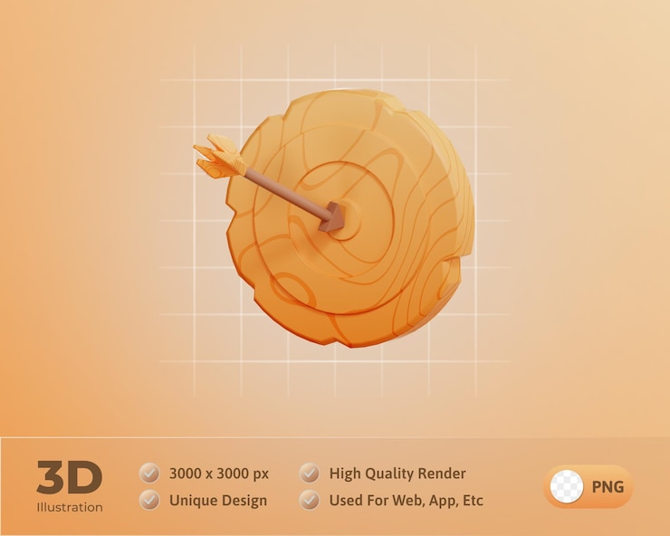 PSD Gratis targeting icon education 3d illustration