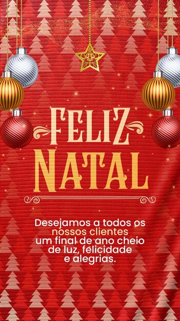 Tarjeta de feliz navidad de historias de redes sociales