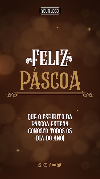 Tarjeta de historias de redes sociales de felices pascuas