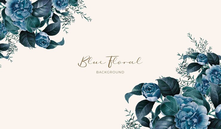 PSD gratuito tarjeta de invitación de boda elegante con flores azules