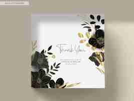 PSD gratuito tarjeta de invitación de boda floral de oro de lujo