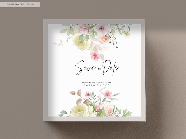 PSD gratuito tarjeta de invitación de boda hermosa corona floral