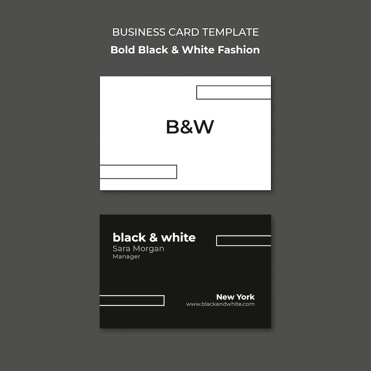 PSD gratuito tarjeta de visita blanco y negro
