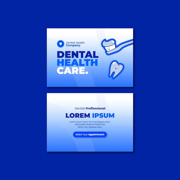 PSD gratuito tarjeta de visita de cuidado dental.