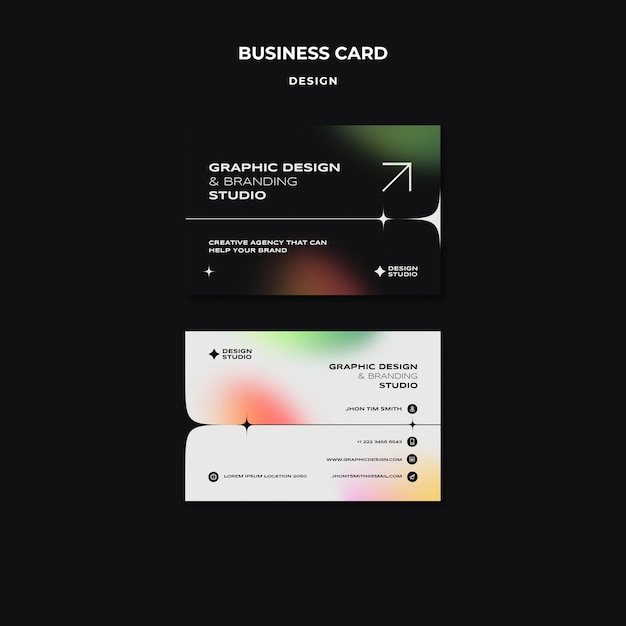 tarjeta de visita de diseño de gráficos dinámicos