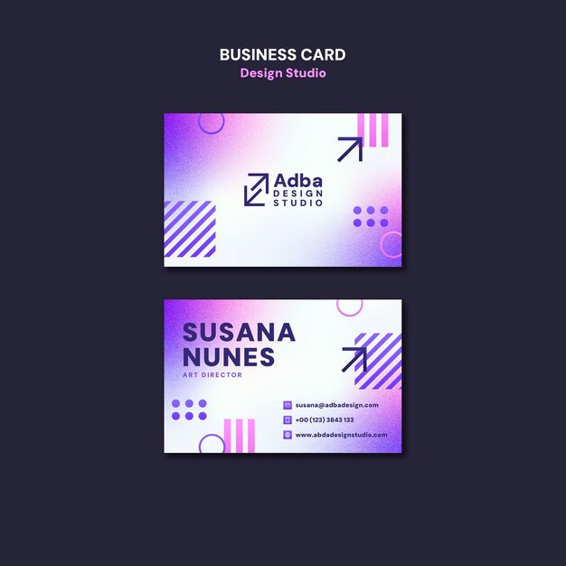 Tarjeta de visita del estudio de diseño Gradient