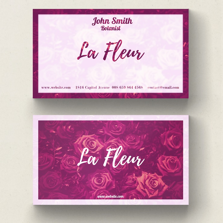 PSD gratuito tarjeta de visita floral linda