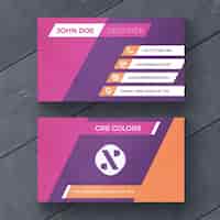PSD gratuito tarjeta de visita púrpura y naranja