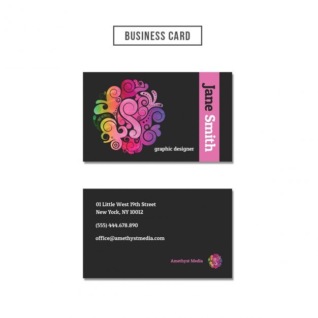 PSD gratuito tarjetas de visita con formas abstractas