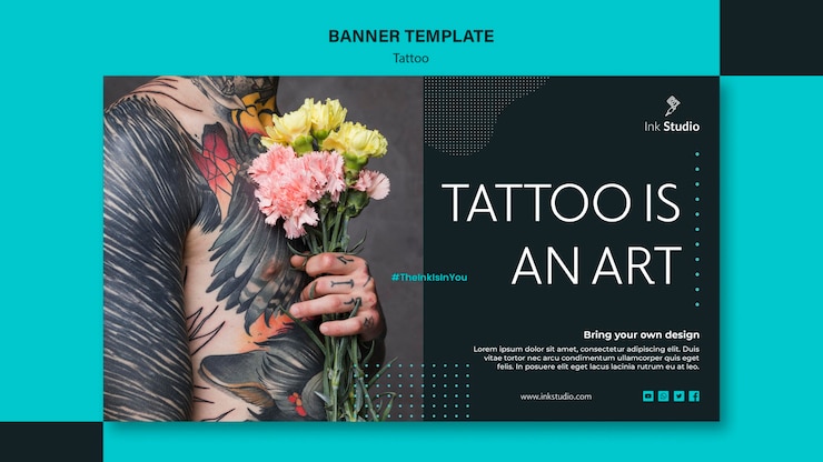 PSD gratuito tattoo es una plantilla de banner de arte
