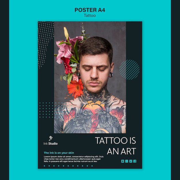 Tattoo es una plantilla de póster de arte