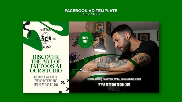 Gratis PSD tattoo facebook advertentie sjabloonontwerp