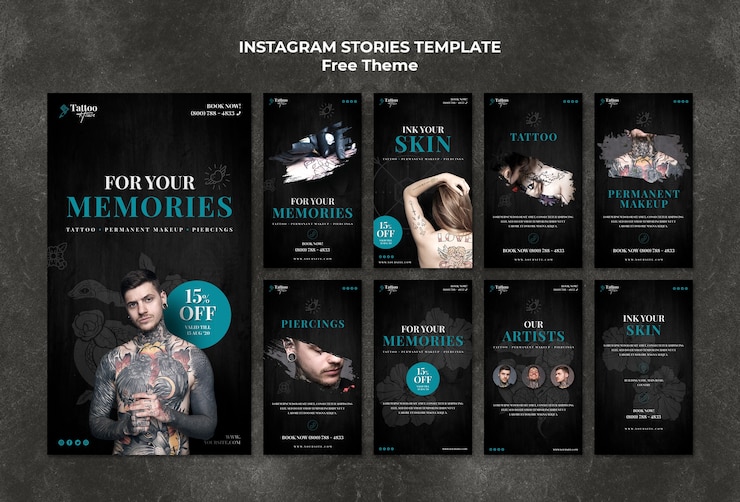 Gratis PSD tattoo instagram verhalen sjabloon