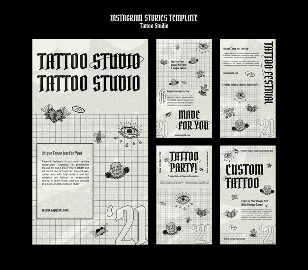 Tattoo studio insta verhaal ontwerpsjabloon