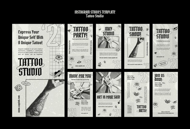 Tattoo studio insta verhaal ontwerpsjabloon